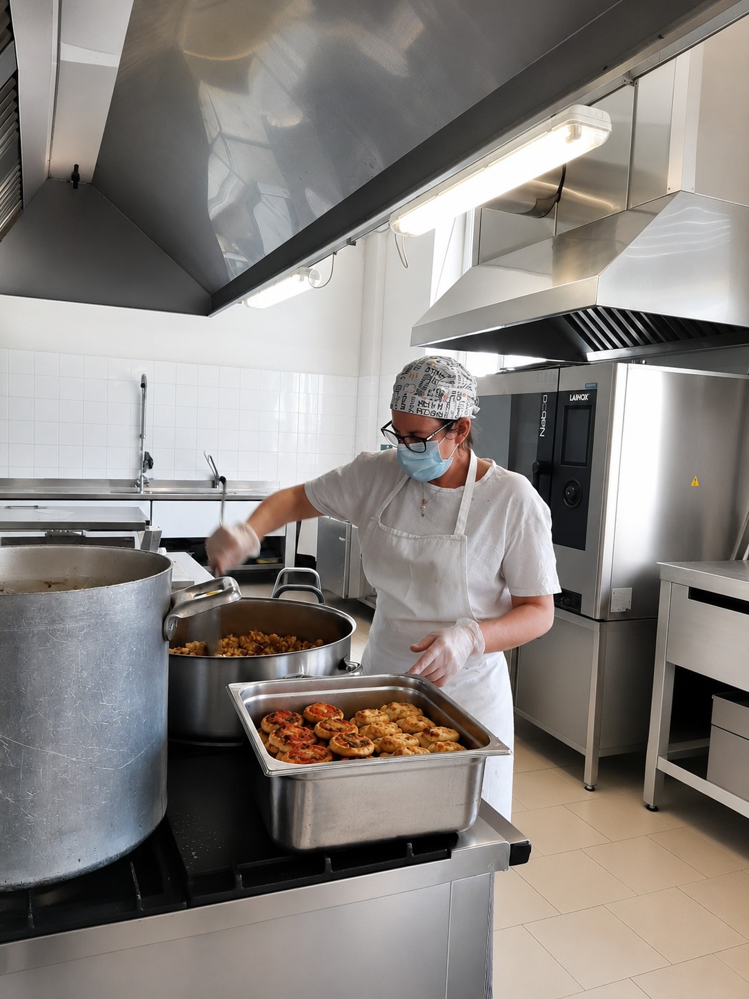 Preparazione in cucina interna Villa Serena