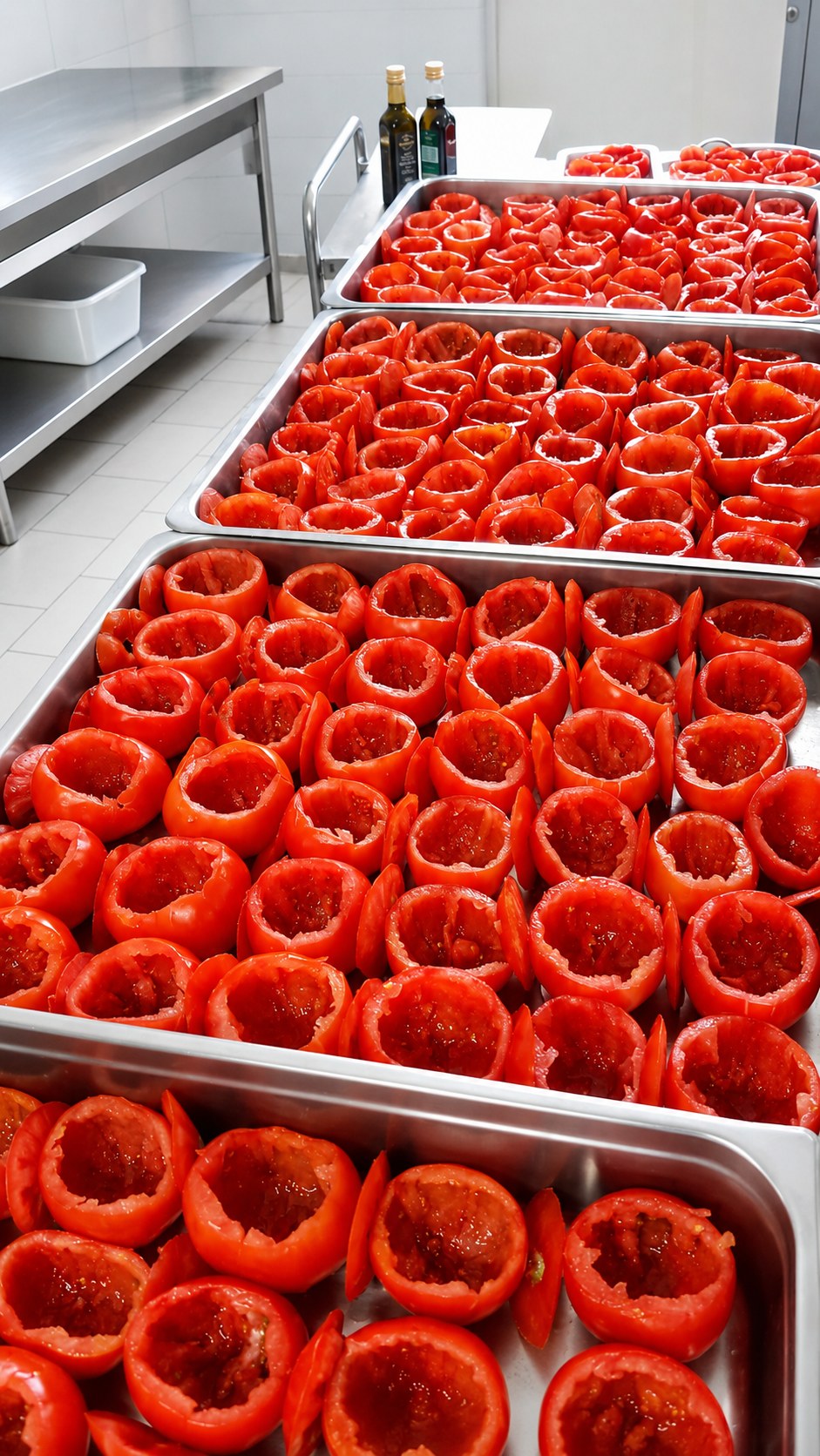 Pomodori preparati nella cucina interna